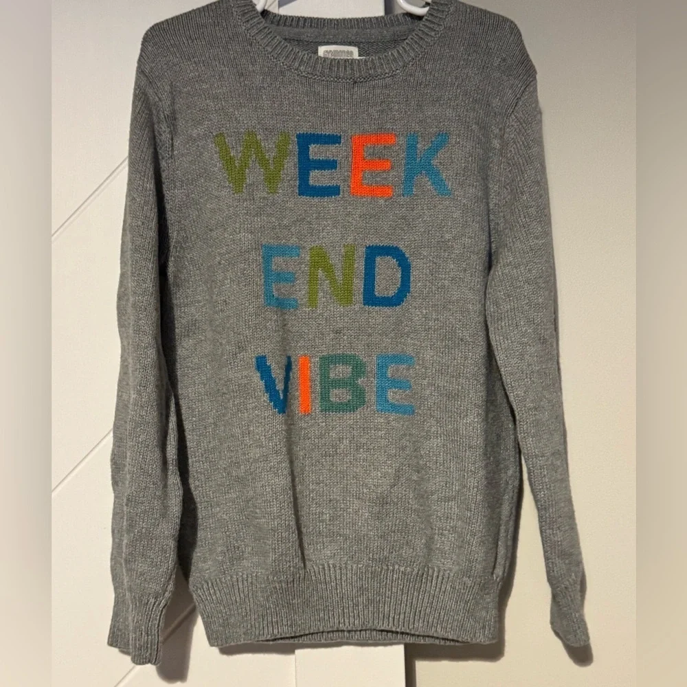 Gymboree Weekend Vibe Knit Sweater Gray Boys Size 5/6 NWT